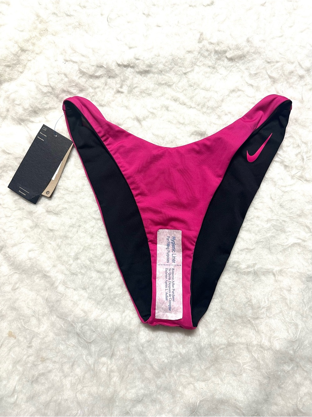 Nike Pink and Black High-Cut Bikini Bottom